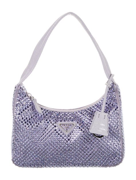 prada purple rhinestone bag|prada rhinestone mini bag.